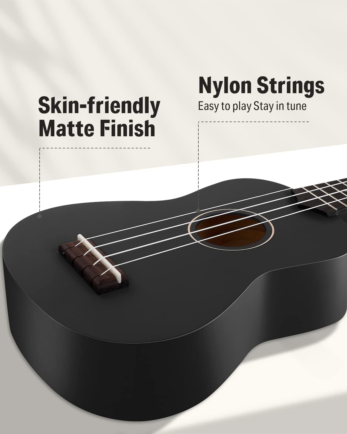 Drift Tone: Soprano Ukulele for Beginner 21 Inch Matte Ukulele Beginner Kit with Bag Strap Tuner Strings Picks Cloth, Free Online Lessons, Kids Holiday Christmas & Birthday Gift (Light Pink)