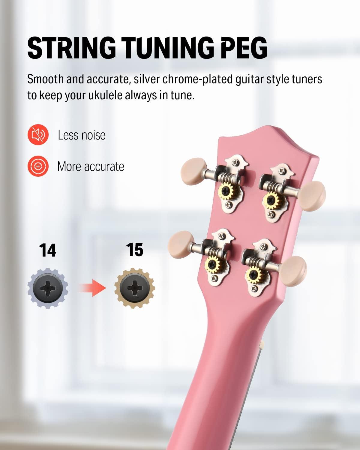 Drift Tone: Soprano Ukulele for Beginner 21 Inch Matte Ukulele Beginner Kit with Bag Strap Tuner Strings Picks Cloth, Free Online Lessons, Kids Holiday Christmas & Birthday Gift (Light Pink)