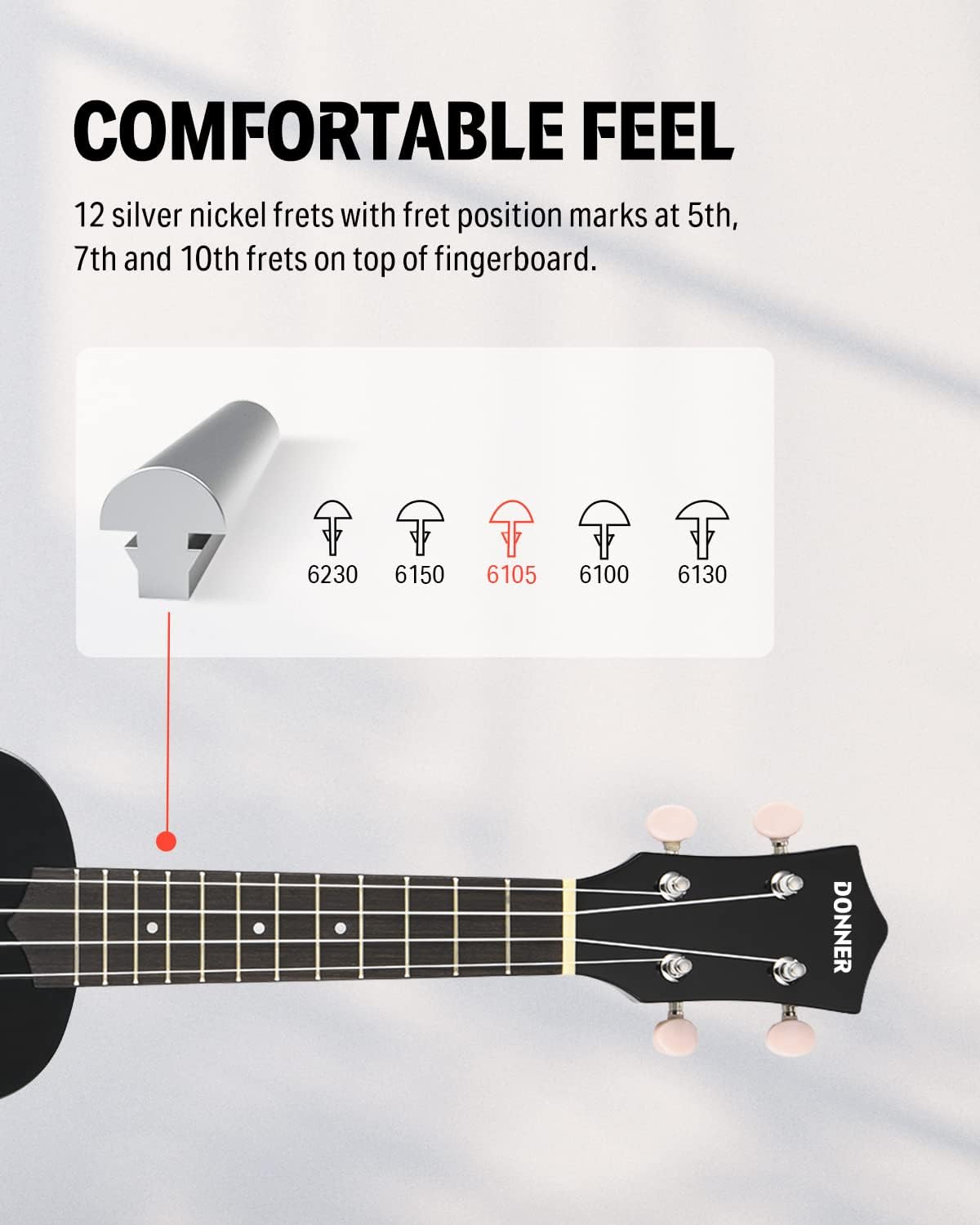 Drift Tone: Soprano Ukulele for Beginner 21 Inch Matte Ukulele Beginner Kit with Bag Strap Tuner Strings Picks Cloth, Free Online Lessons, Kids Holiday Christmas & Birthday Gift (Light Pink)