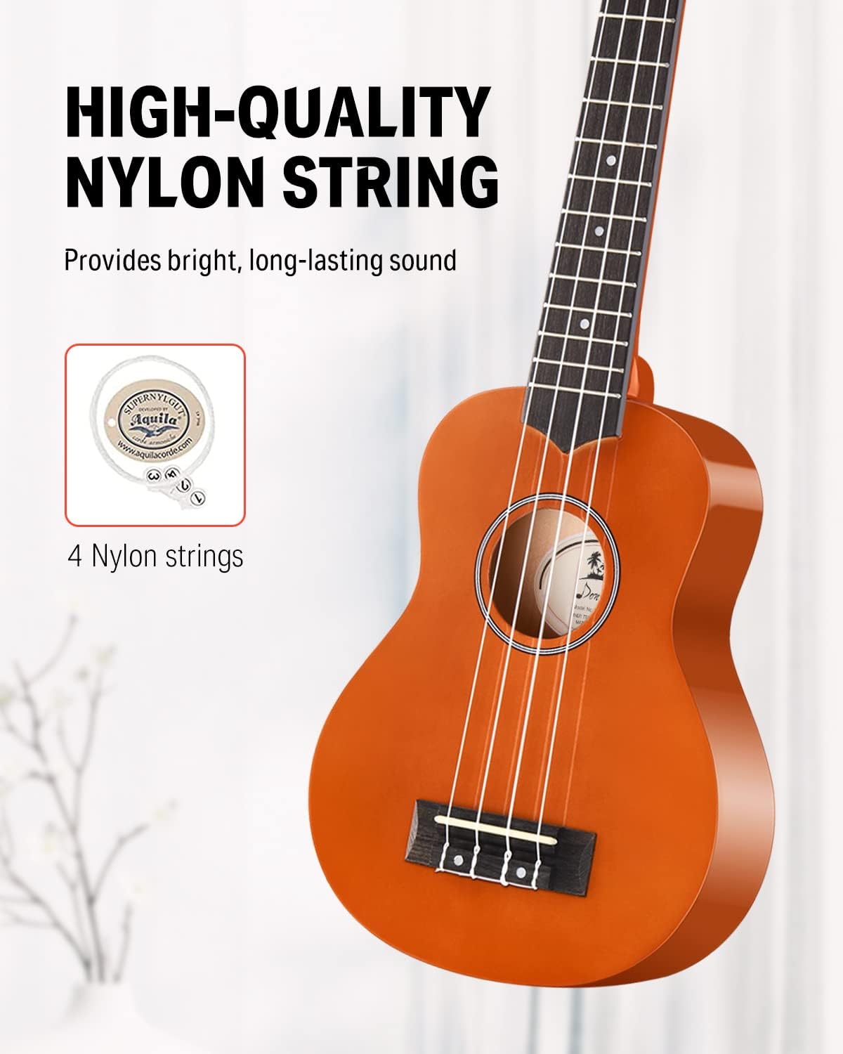 Drift Tone: Soprano Ukulele for Beginner 21 Inch Matte Ukulele Beginner Kit with Bag Strap Tuner Strings Picks Cloth, Free Online Lessons, Kids Holiday Christmas & Birthday Gift (Light Pink)