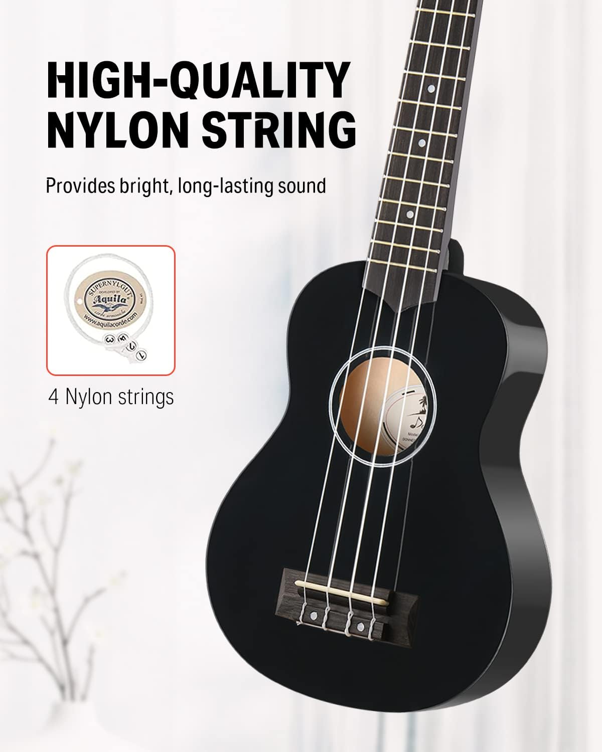 Drift Tone: Soprano Ukulele for Beginner 21 Inch Matte Ukulele Beginner Kit with Bag Strap Tuner Strings Picks Cloth, Free Online Lessons, Kids Holiday Christmas & Birthday Gift (Light Pink)