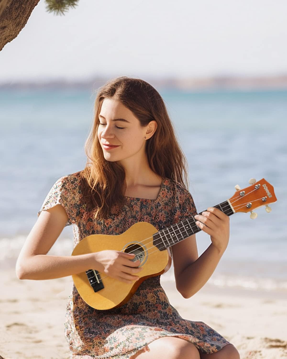 Drift Tone: Soprano Ukulele for Beginner 21 Inch Matte Ukulele Beginner Kit with Bag Strap Tuner Strings Picks Cloth, Free Online Lessons, Kids Holiday Christmas & Birthday Gift (Light Pink)