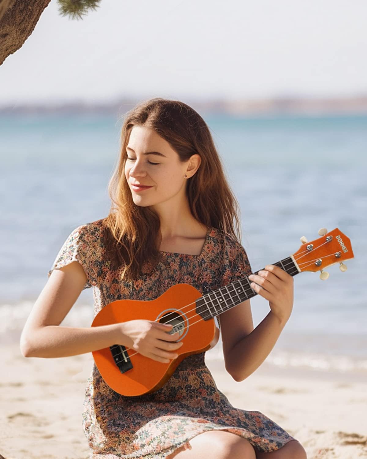 Drift Tone: Soprano Ukulele for Beginner 21 Inch Matte Ukulele Beginner Kit with Bag Strap Tuner Strings Picks Cloth, Free Online Lessons, Kids Holiday Christmas & Birthday Gift (Light Pink)