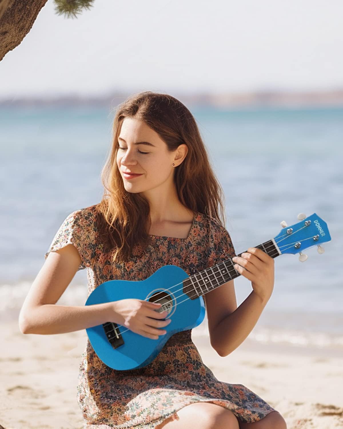 Drift Tone: Soprano Ukulele for Beginner 21 Inch Matte Ukulele Beginner Kit with Bag Strap Tuner Strings Picks Cloth, Free Online Lessons, Kids Holiday Christmas & Birthday Gift (Light Pink)