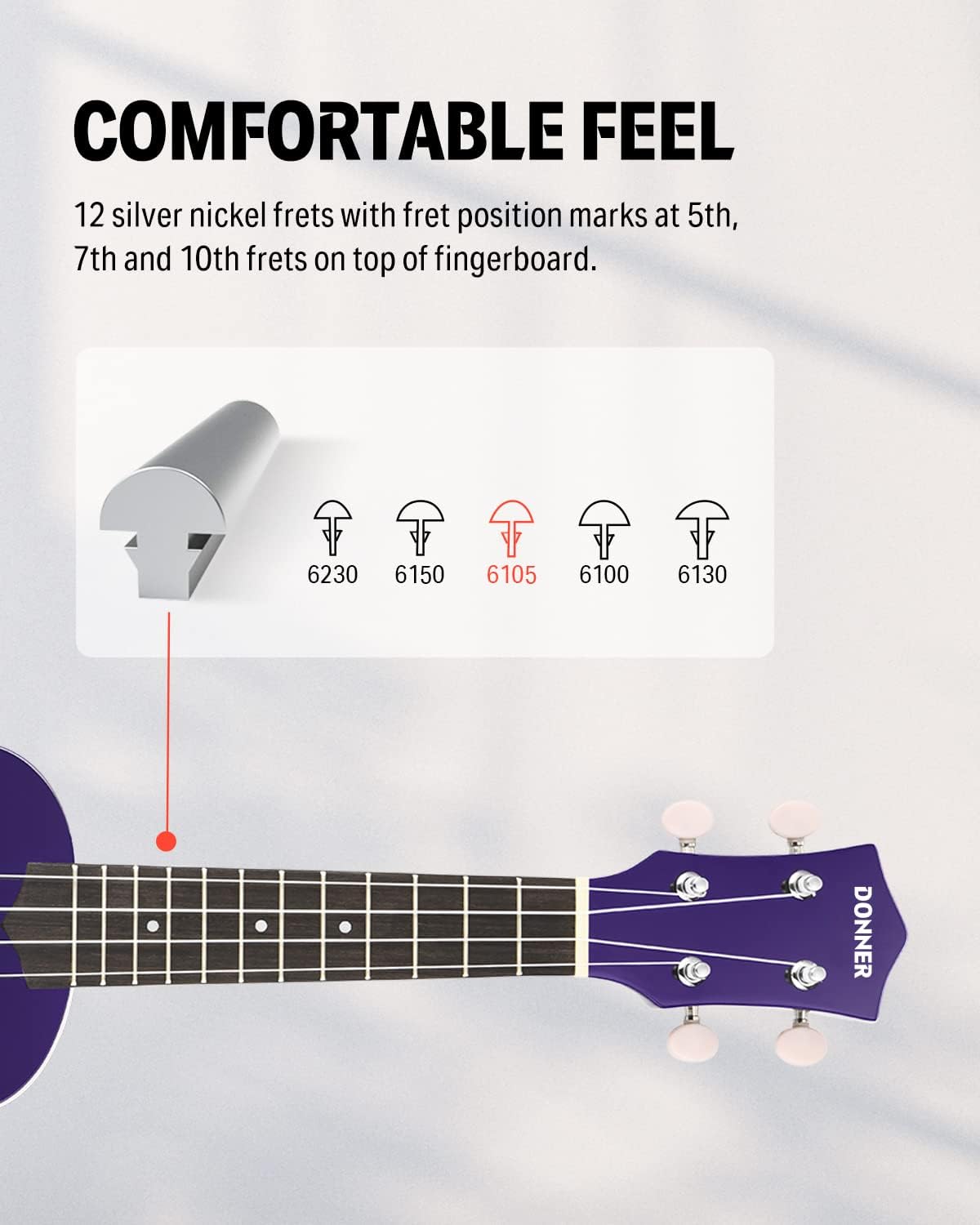 Drift Tone: Soprano Ukulele for Beginner 21 Inch Matte Ukulele Beginner Kit with Bag Strap Tuner Strings Picks Cloth, Free Online Lessons, Kids Holiday Christmas & Birthday Gift (Light Pink)