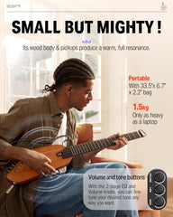 Drift Tone: HUSH I Guitar For Travel - Portable Ultra-Light and Quiet Performance Headless Acoustic-Electric Guitar, Mahogany Body with Removable Frames, Gig Bag,and Accessories
