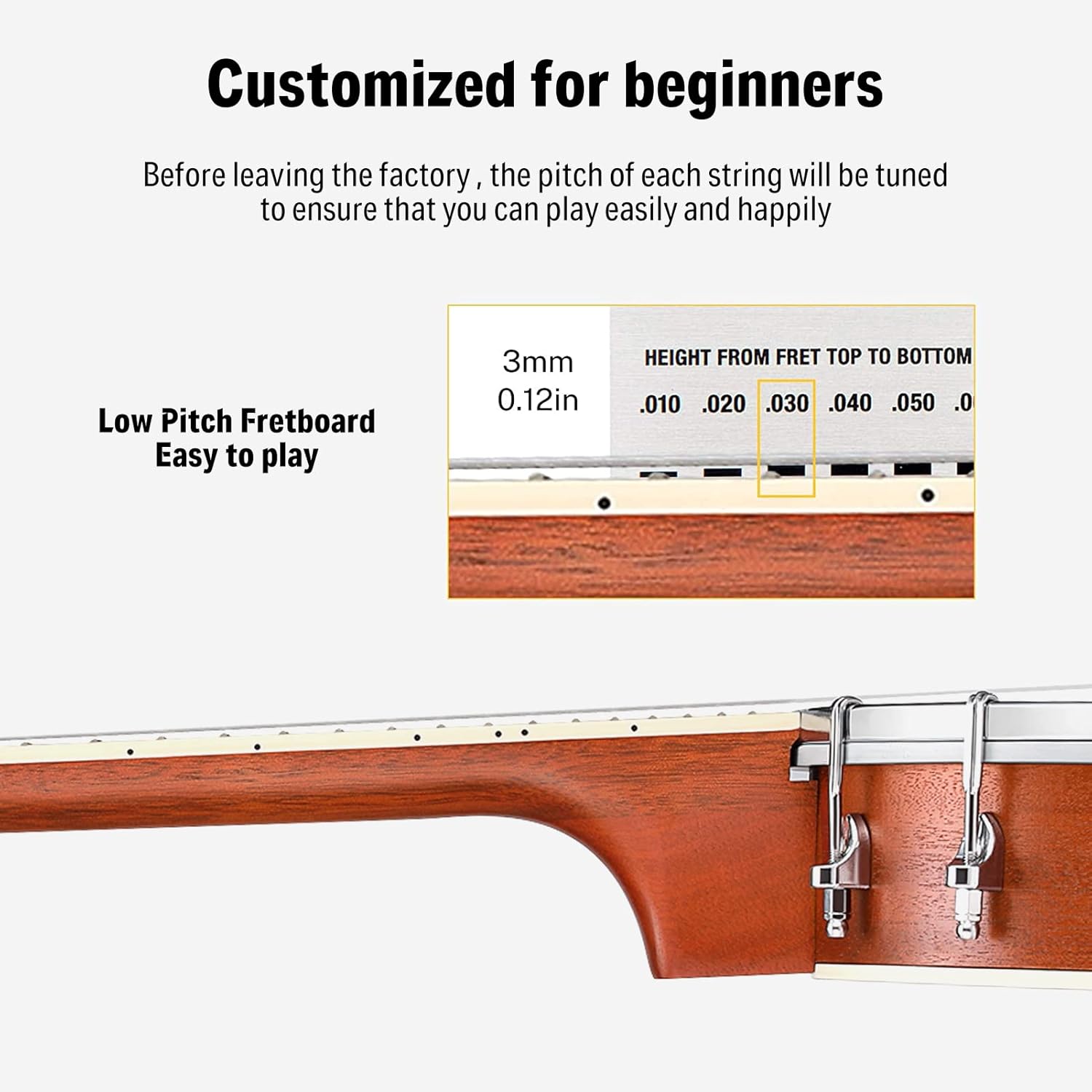 Drift Tone: Banjo Full Size 5 String Tenor Banjolele Guitar with Banjo Kit Tuner Gig Bag, Stringed Musical Instruments for Adult Beginner，DBJ-200