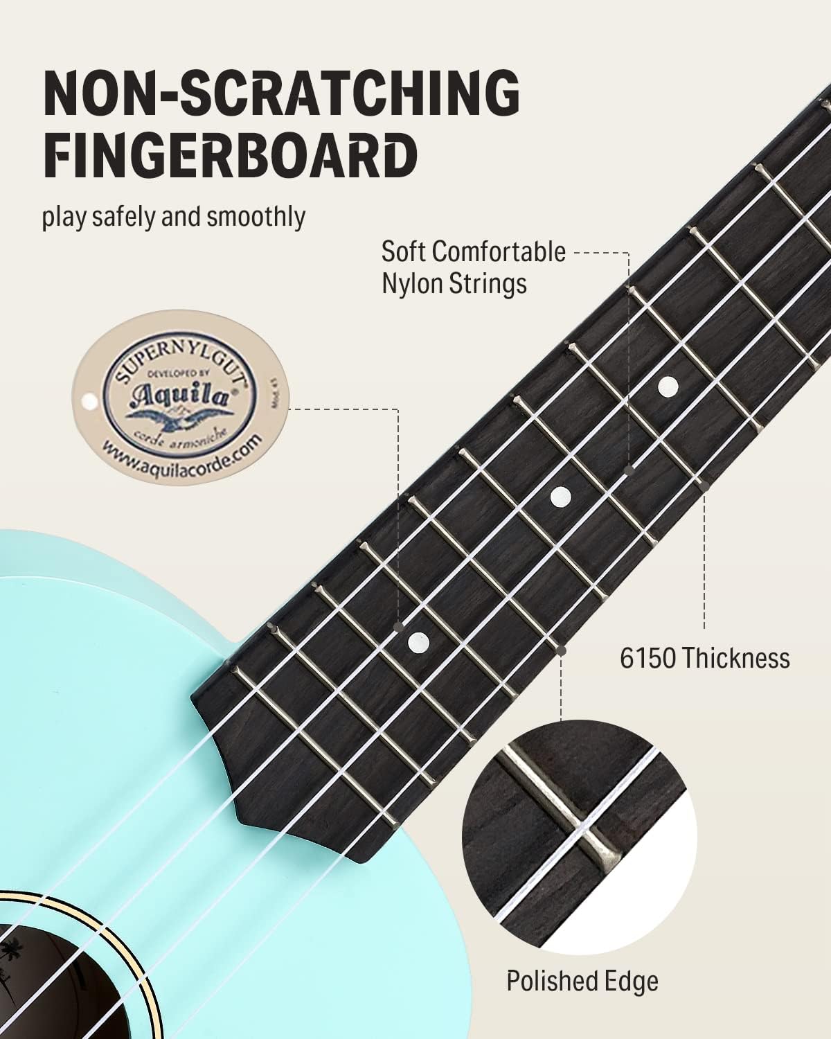 Drift Tone: Soprano Ukulele for Beginner 21 Inch Matte Ukulele Beginner Kit with Bag Strap Tuner Strings Picks Cloth, Free Online Lessons, Kids Holiday Christmas & Birthday Gift (Light Pink)