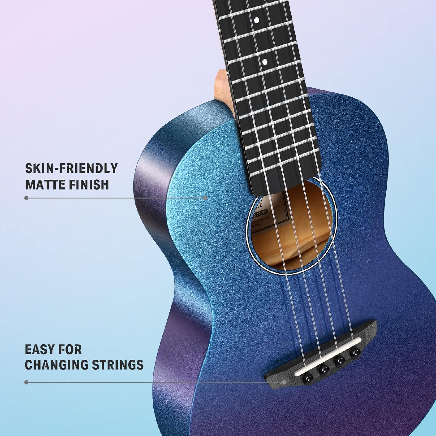 Drift Tone: Soprano Ukulele for Beginner 21 Inch Matte Ukulele Beginner Kit with Bag Strap Tuner Strings Picks Cloth, Free Online Lessons, Kids Holiday Christmas & Birthday Gift (Light Pink)